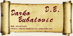 Darko Bubalović vizit kartica